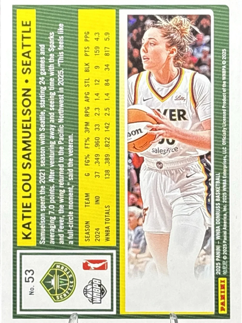 Panini Donruss Seattle Storm Basketball Trading Card - Green Laser Prizm